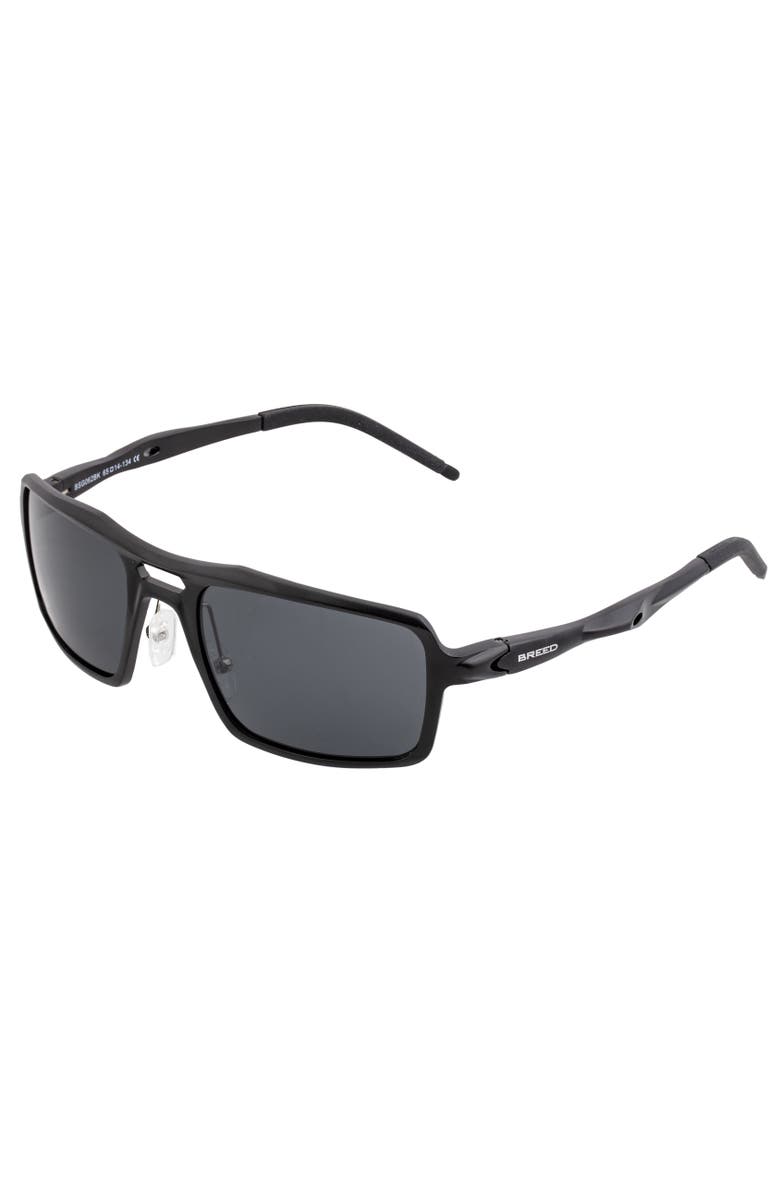 BREED Orpheus Aluminum Polarized Sunglasses, Main, color, Black/Black