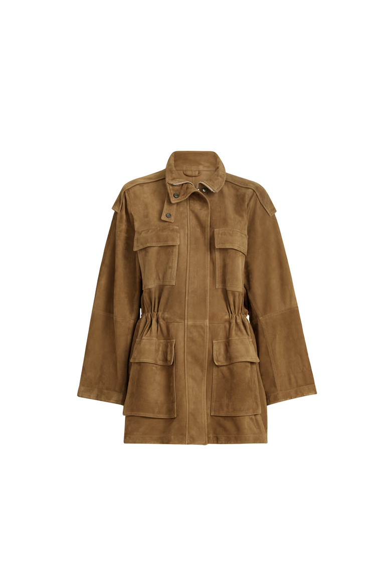 Couture suede safari jacket, Alternate, color, Brown