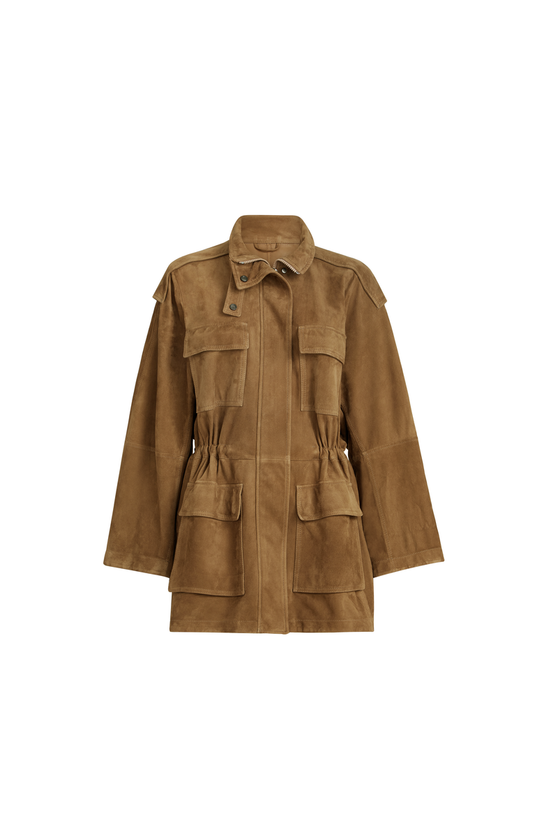 Brunello Cucinelli Couture suede safari jacket, Main, color, Brown
