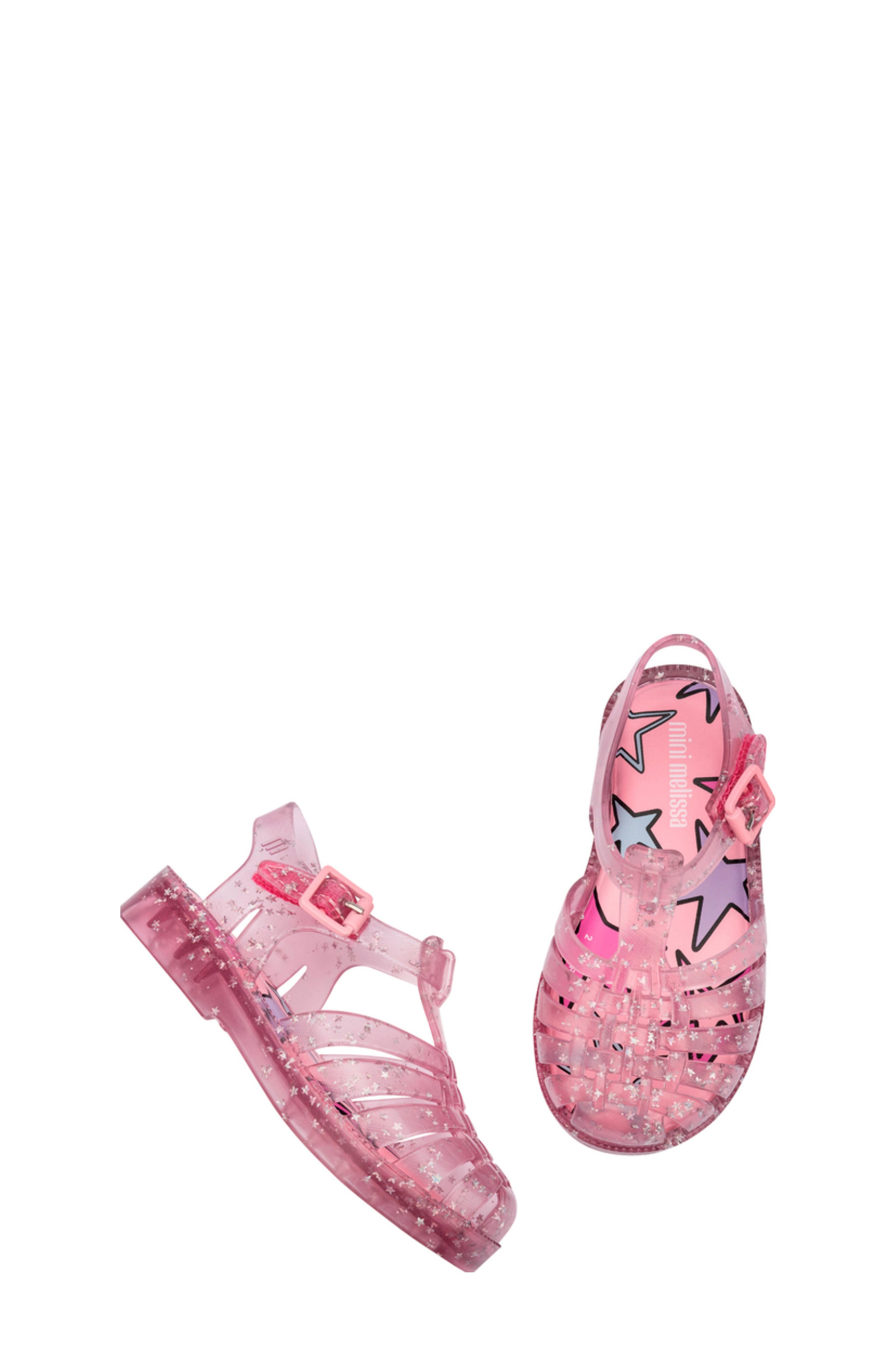 Melissa Kids' Possession Metallic Jelly Sandal, Alternate, color, Glitter Pink
