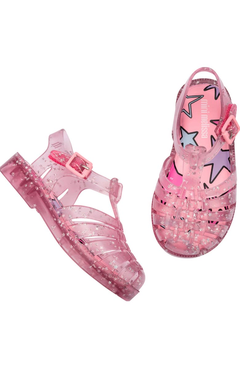 Melissa Kids' Possession Metallic Jelly Sandal, Alternate, color, Glitter Pink