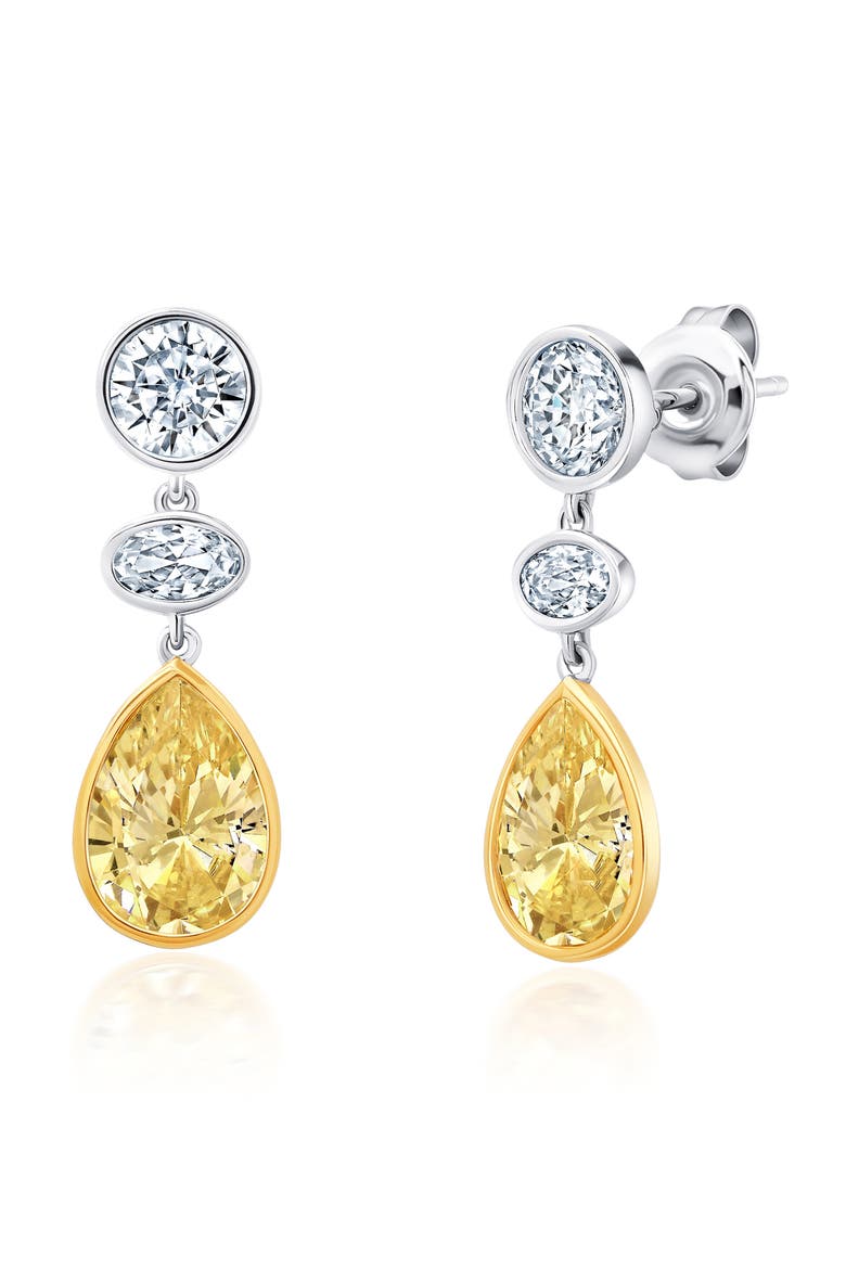 Canary Luster Drop Earrings, Main, color, PURE PLATINUM/ CANARY STONE