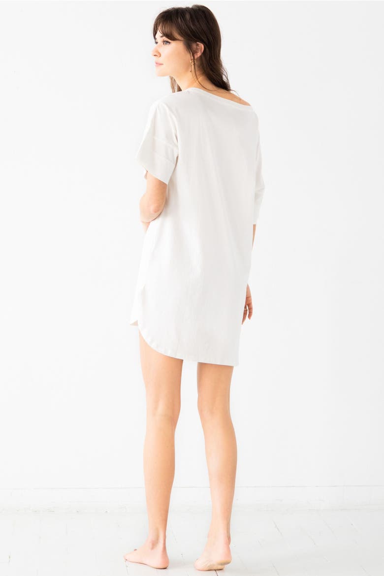 Easy Boatneck Nightshirt, Alternate, color, White