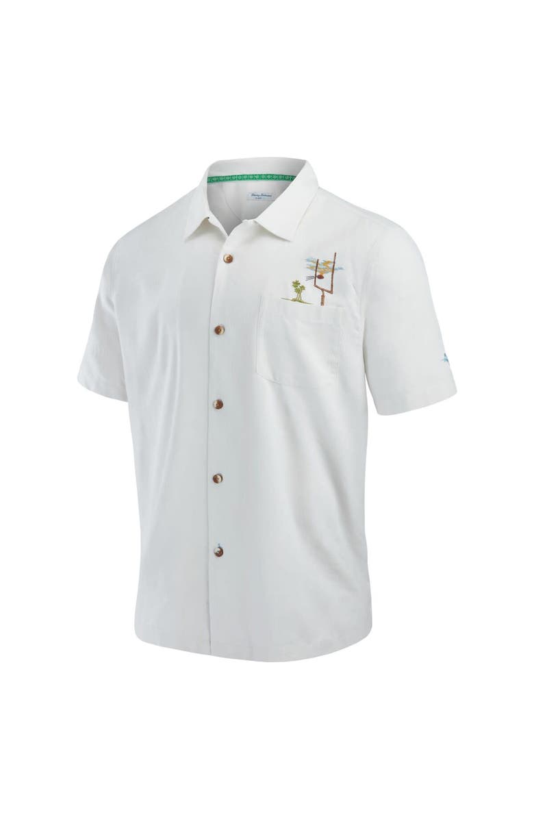 Tommy Bahama Men's Tommy Bahama White Las Vegas Raiders Tide Breaker IslandZone Camp Button-Up Shirt, Alternate, color,