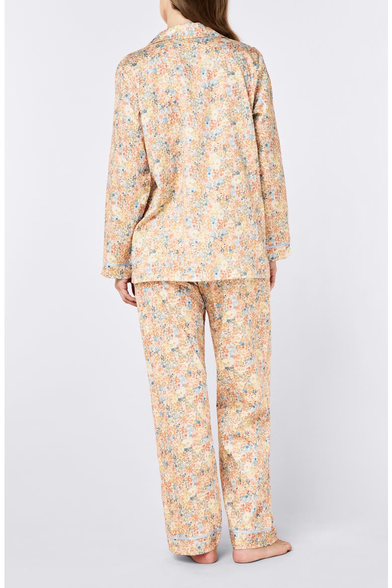 Carly Floral Print Cotton Sateen Pajamas, Alternate, color, HONEY YELLOW