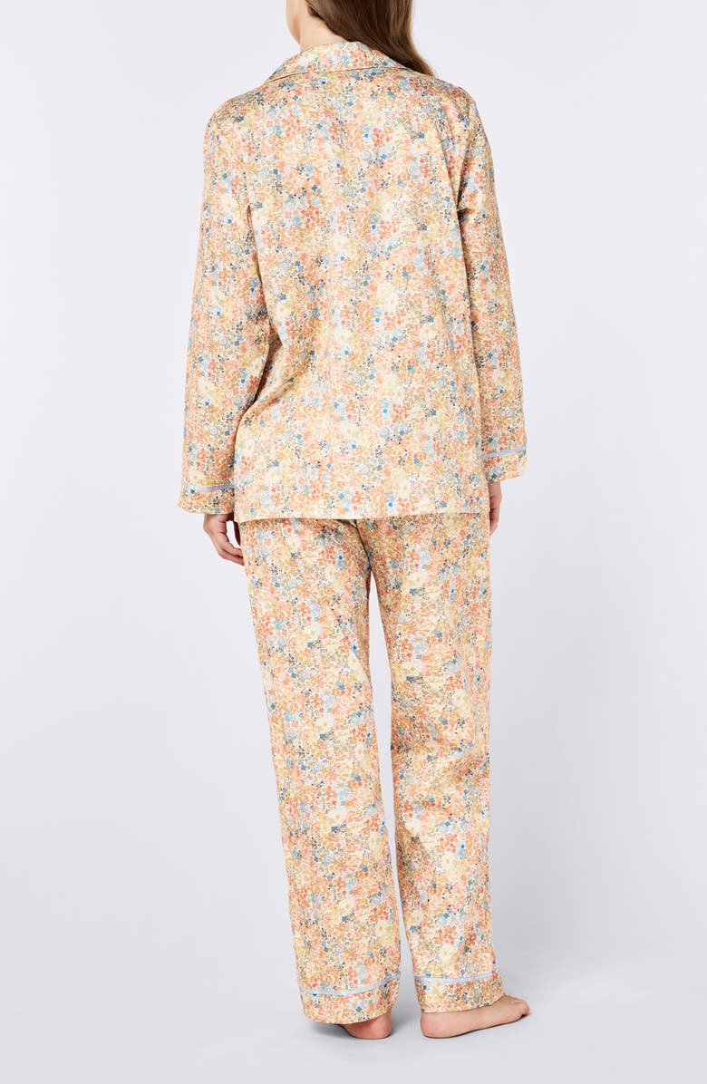Papinelle Carly Floral Print Cotton Sateen Pajamas, Alternate, color, Honey Yellow