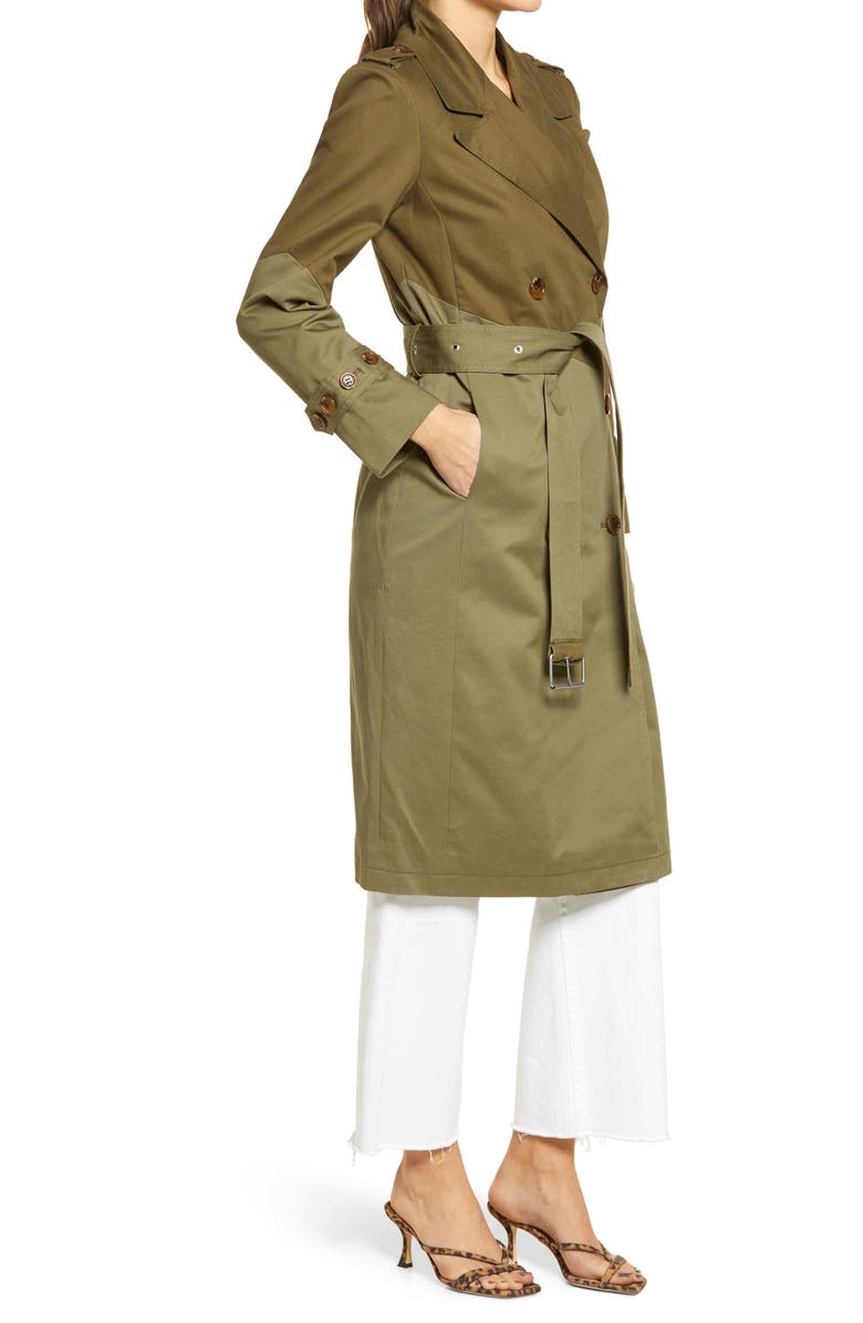 Nordstrom Pieced Colorblock Trench Coat, Alternate, color, 