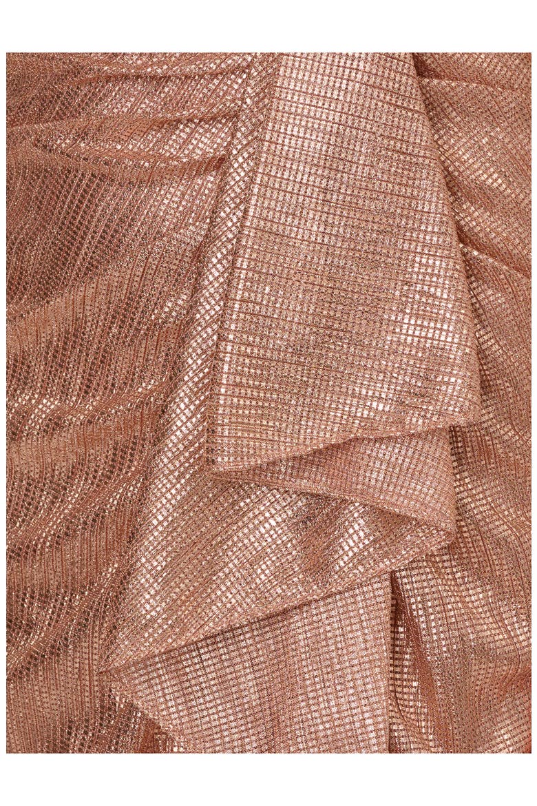 Metallic Foil Gown, Alternate, color, ROSE GOLD
