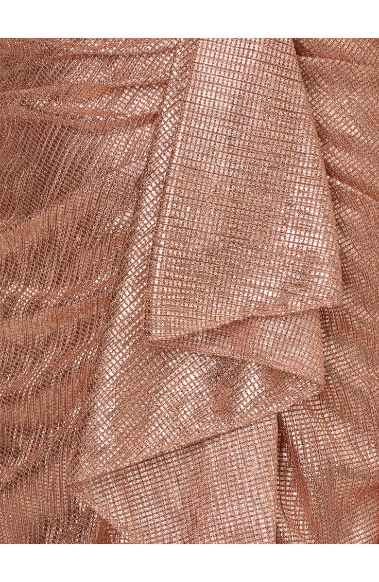 Adrianna Papell Metallic Foil Gown, Alternate, color, Rose Gold