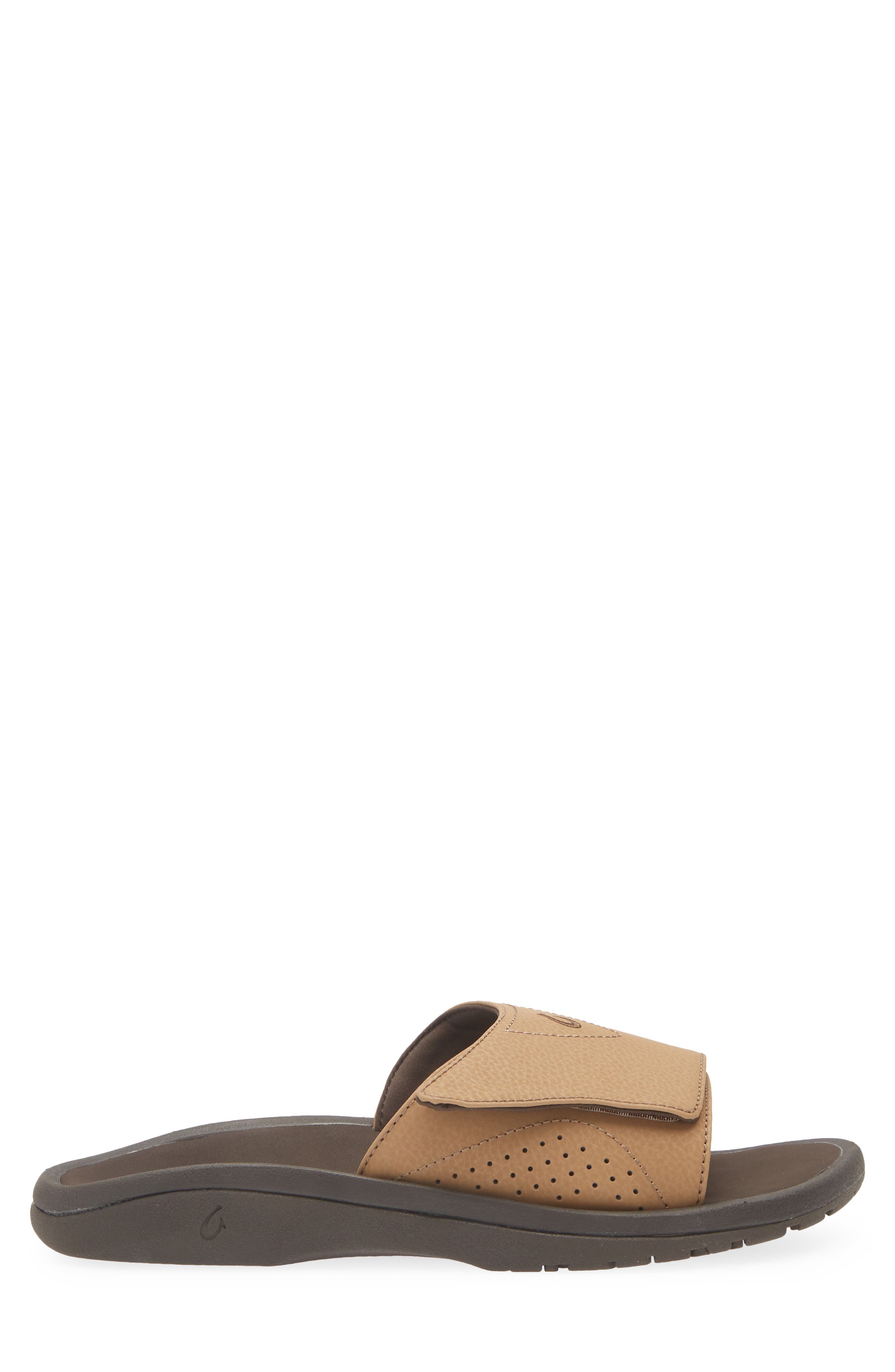 Nalu Slide Sandal, Alternate, color, TAN / DARK JAVA
