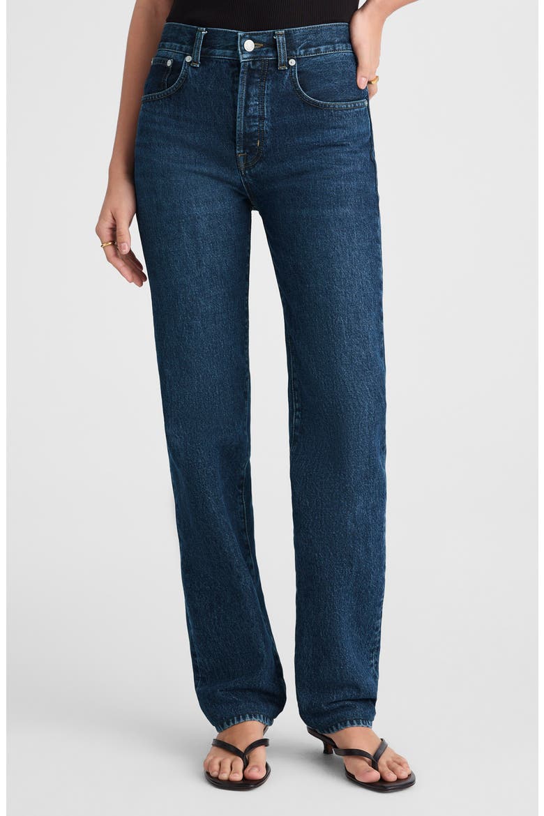 The Longline Straight Jeans, Main, color, MCKINNEY WASH