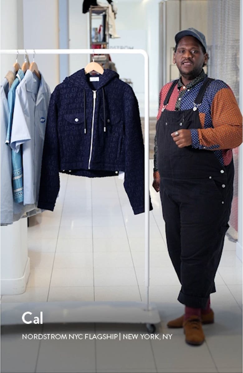 Sierra Logo Crop Hooded Bouclé Jacket, sales video thumbnail