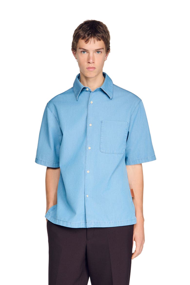 Loose-fit faded shirt, Main, color, Blue