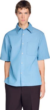 SANDRO Loose-fit faded shirt