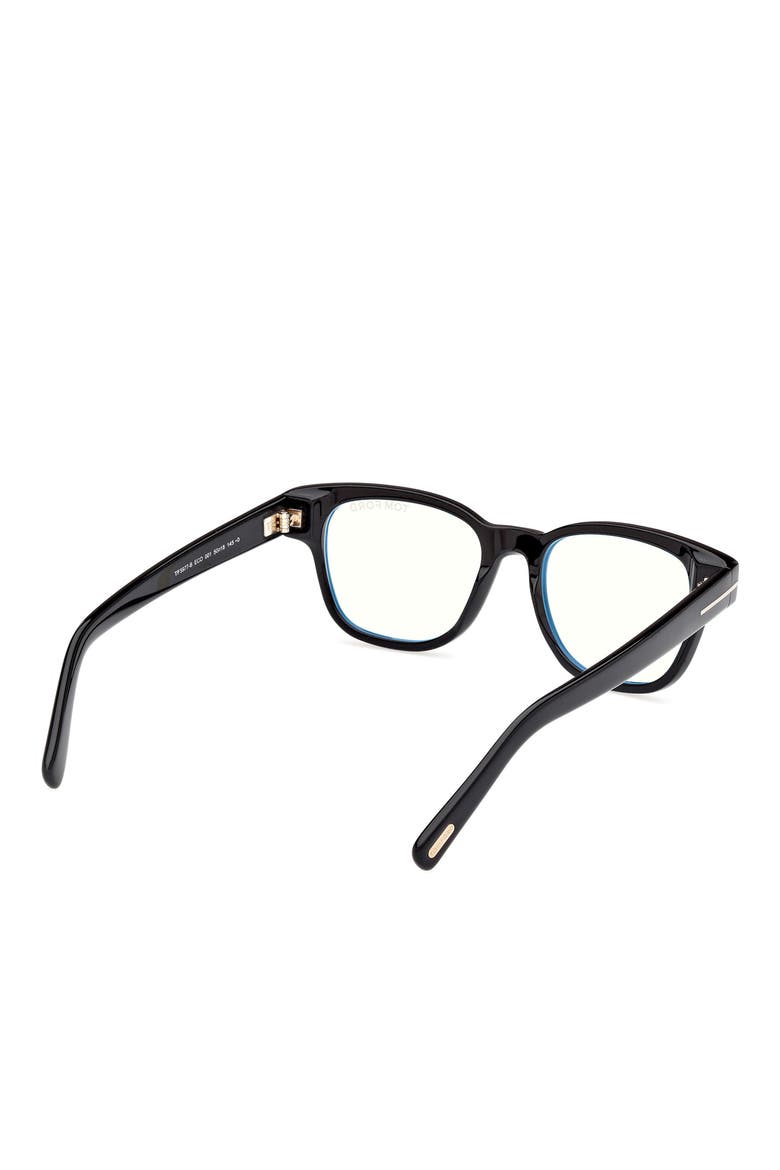 50mm Square Blue Light Blocking Glasses, Alternate, color, BLACK ECO / T LOGO