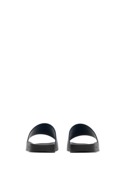 Burberry Check Print Slides In Black