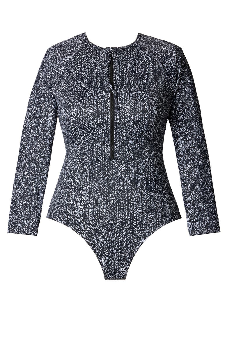 ShapeSolver Sport Paddle Board Chlorine Resistant One-Piece Swimsuit, Alternate, color, Pixel Twilight