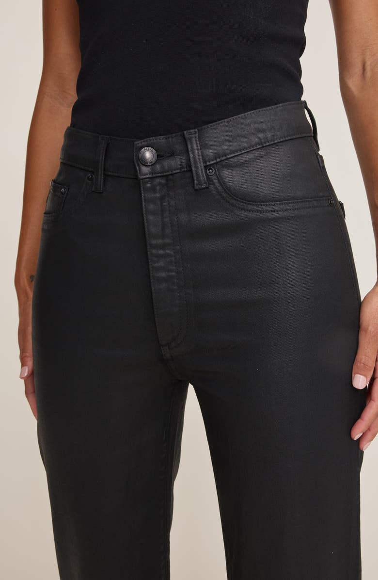 DL1961 Karmine Refined Coated Ankle Wide Leg Jeans, Alternate, color, Black Coated