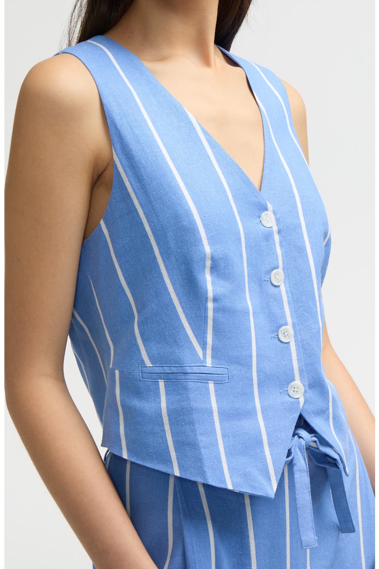 Stripe Vest, Alternate, color, BLUE/ WHITE STRIPE