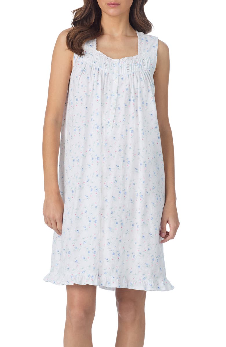 Eileen West Sleeveless Cotton Jersey Nightgown, Main, color, Rosbud