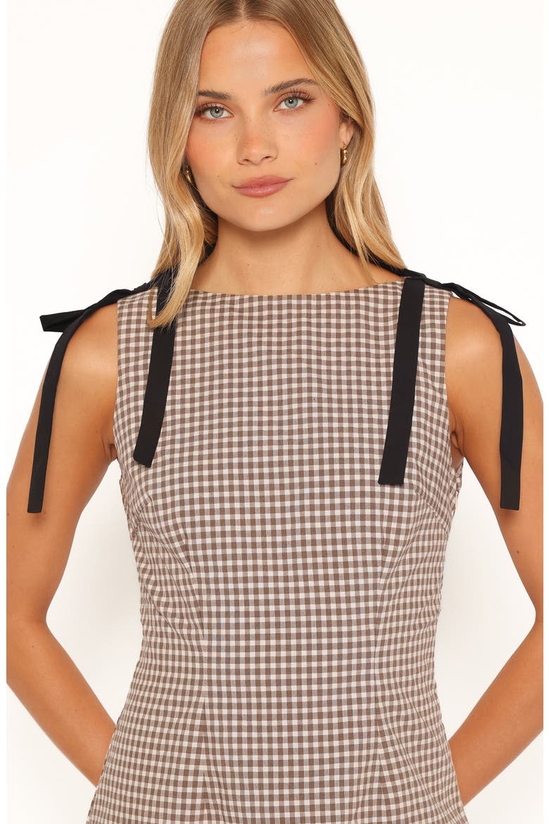 Lyric Minidress with Tie Straps, Alternate, color, BROWN CHECK