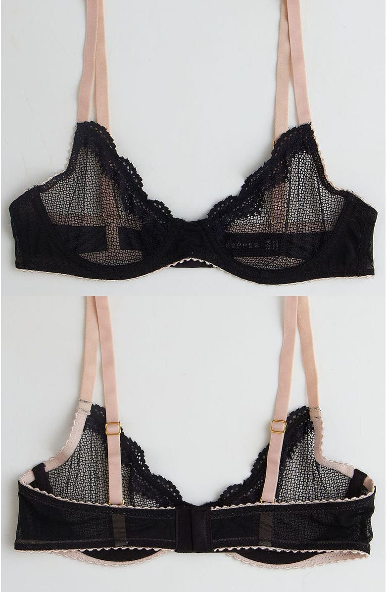 Pepper Signature Unlined Demi Bra, Alternate, color, Black
