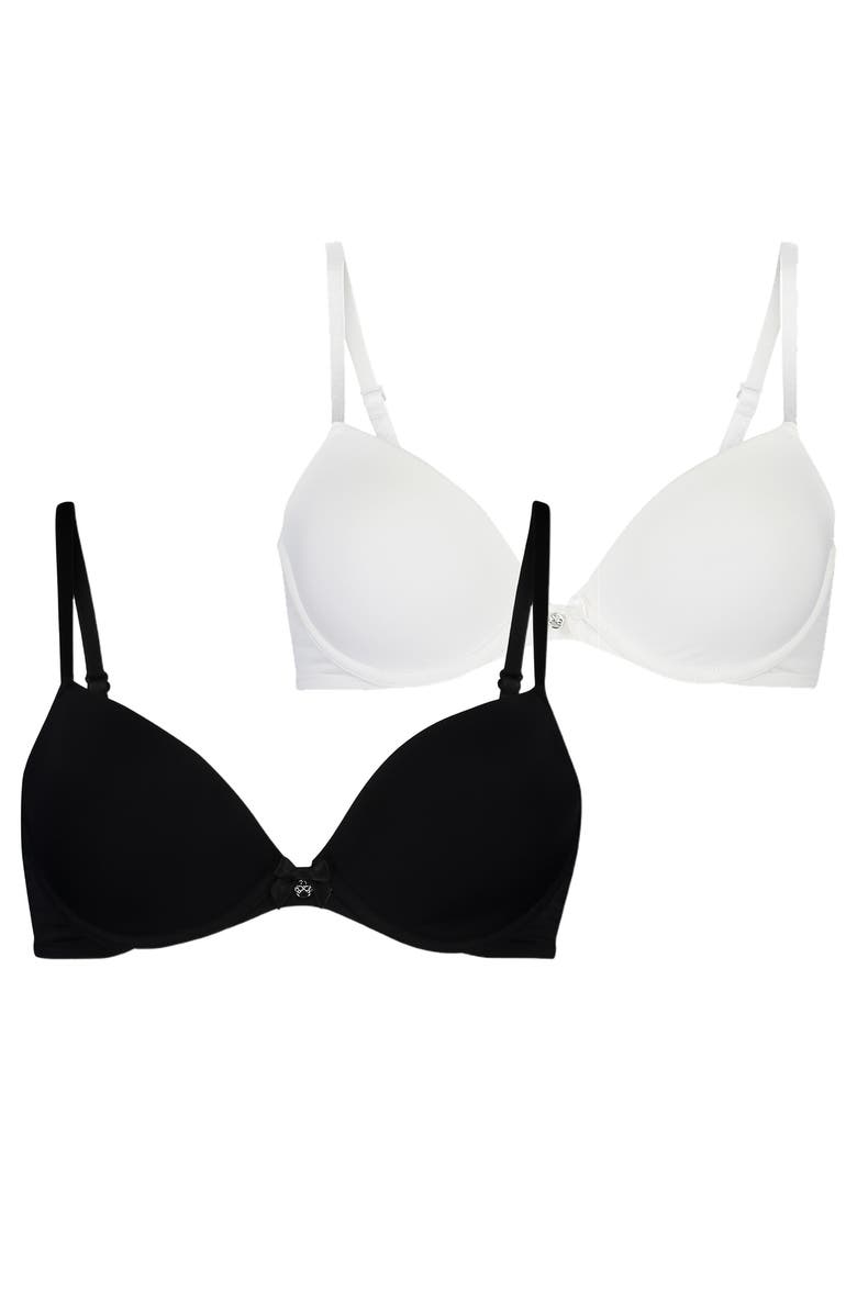 Hunkemöller 2-Pack Padded Underwired Bra, Alternate, color, Black-White