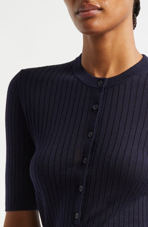 A.l.c . Fisher Rib Cardigan In Blue