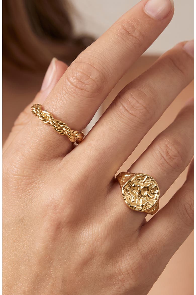 Molten Disc Ring, Alternate, color, GOLD