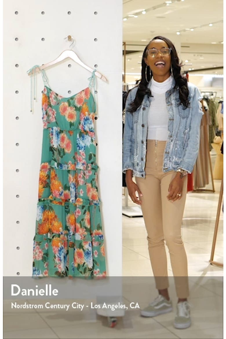 18025 Harlyn Floral Tie Strap Sleeveless Tiered Dress (Women) | Nordstromrack