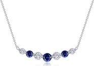 Lafonn Symbols of Joy Lab Created Sapphire & Simulated Diamond Bar Pendant Necklace