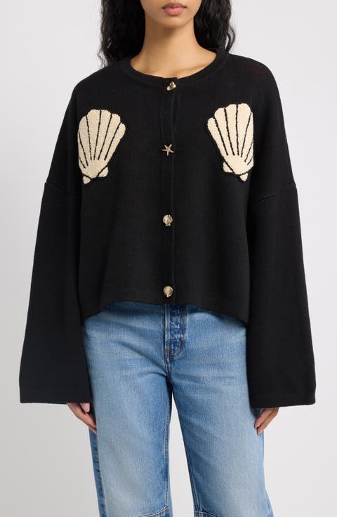 Sea You Later Boxy Seashell Cardigan