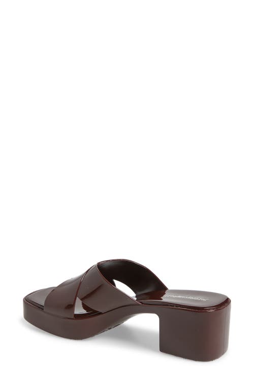 Jeffrey Campbell Bubblegum Platform Sandal In Chocolate Shiny