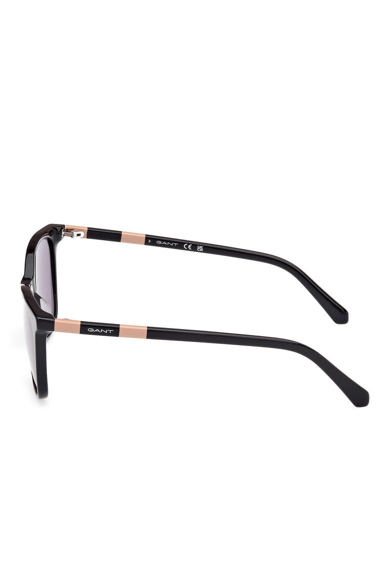 Square Sunglasses, Alternate, color, SHINY BLACK / SMOKE