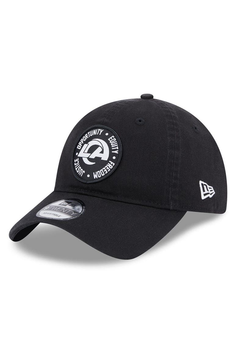 Men's New Era Black Los Angeles Rams 2022 Inspire Change  9TWENTY Adjustable Hat, Alternate, color, Black