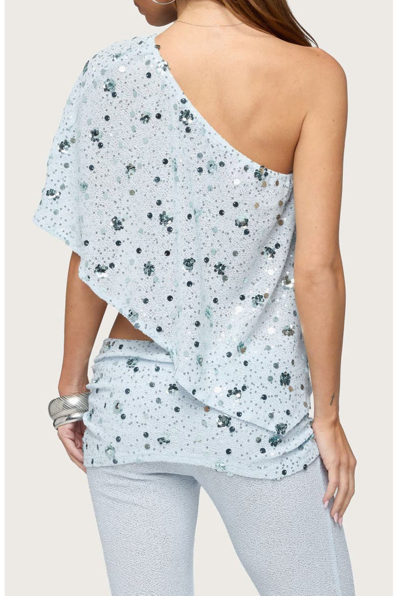 Zephyra Sequin One-Shoulder Top, Alternate, color, LIGHT-BLUE