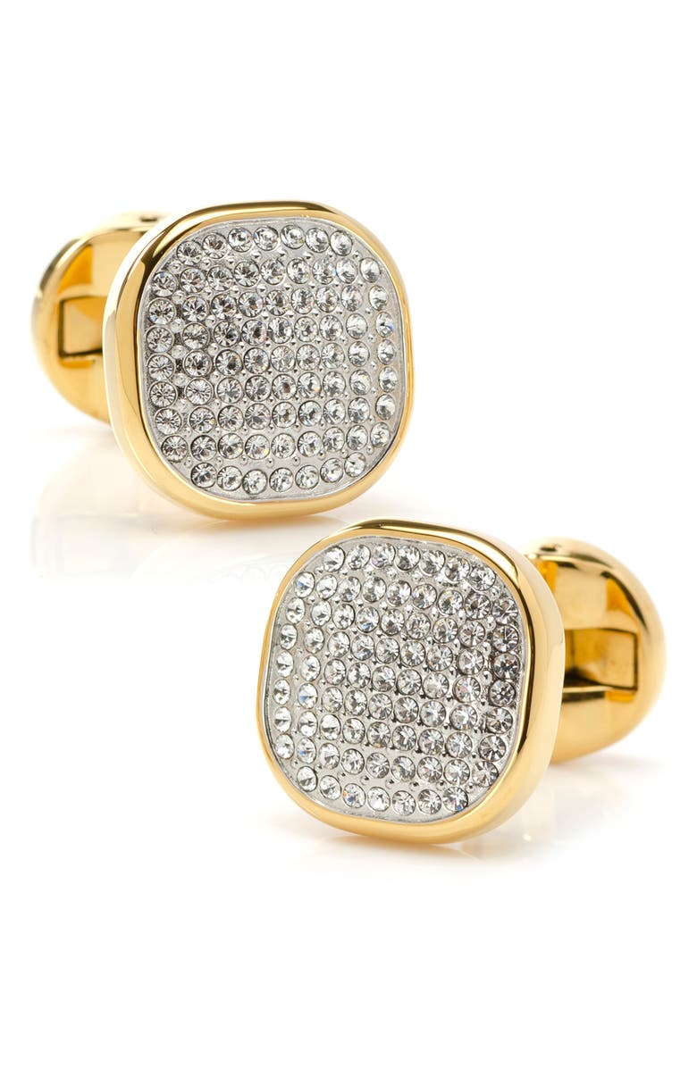 Cufflinks, Inc. Pavé Crystal Cuff Links, Alternate, color, Gold