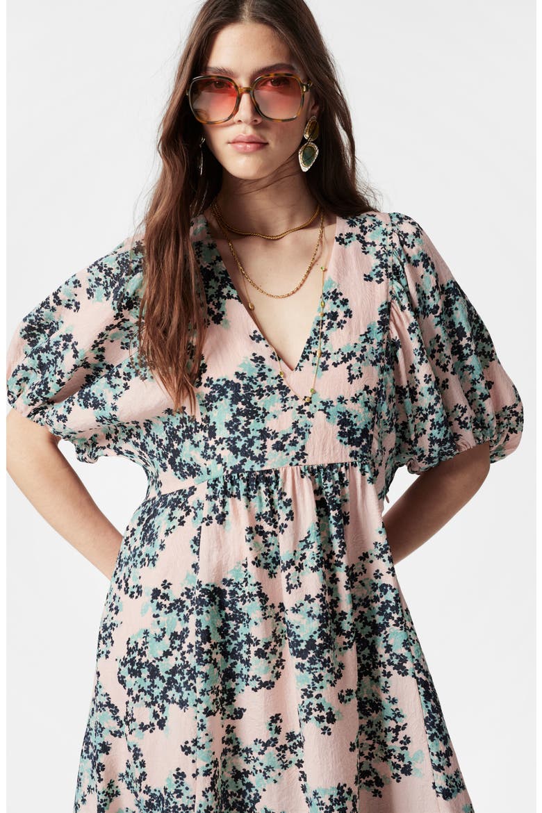 Jacquard Maxi Dress, Alternate, color, PORCELAIN FLORAL AOP