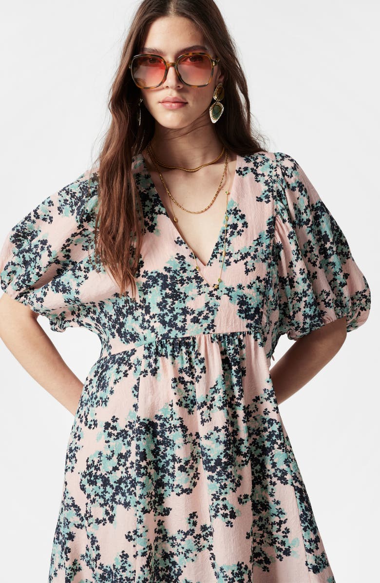 & Other Stories Jacquard Maxi Dress, Alternate, color, Porcelain Floral Aop