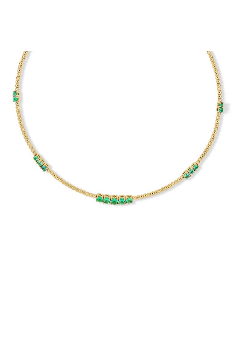 18K Gold El Mar Emerald Choker Necklace (Online Trunk Show), Alternate, color, 18K YELLOW GOLD/ EMERALD
