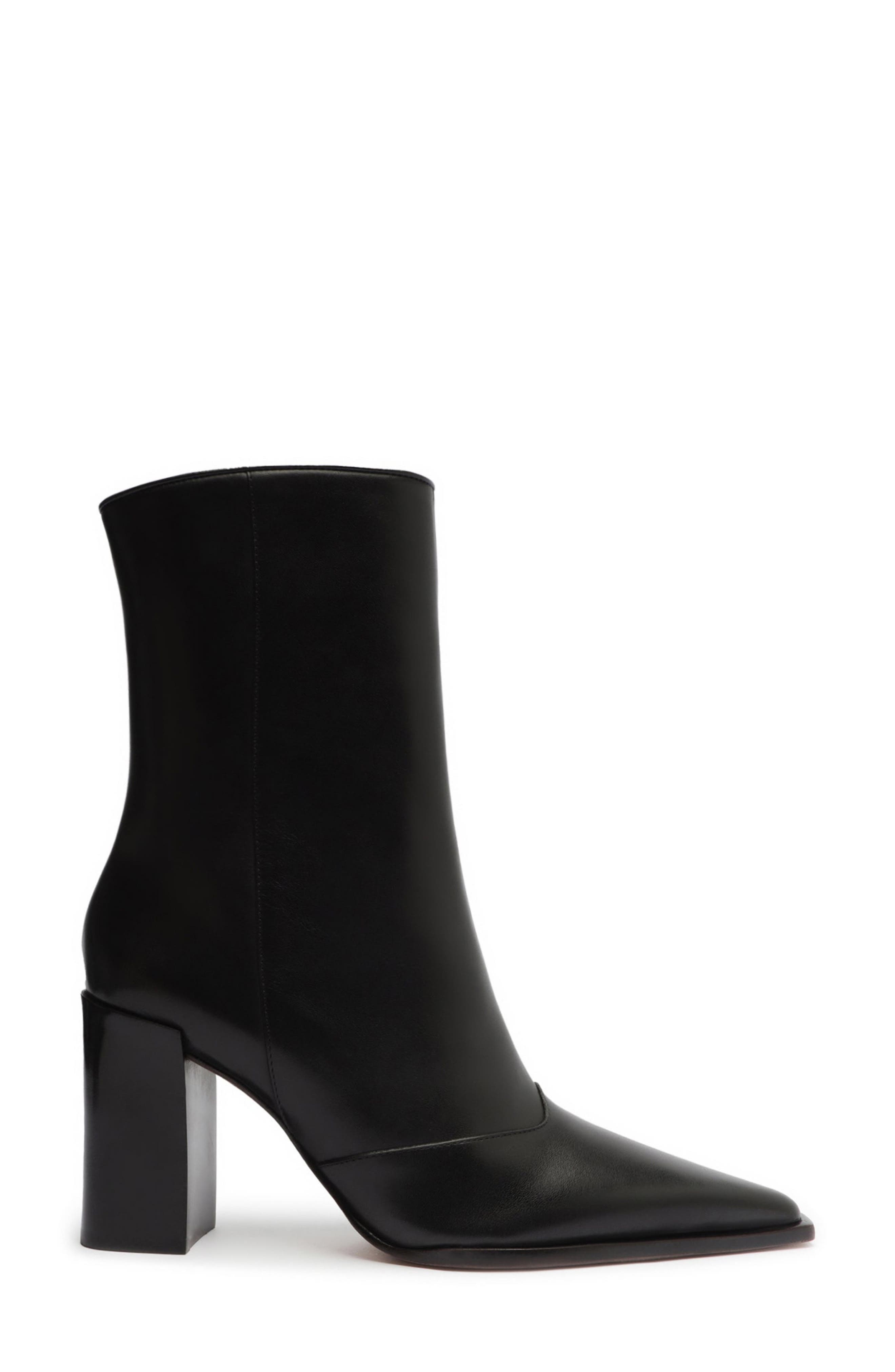 Schutz Raffaela Pointed Toe Bootie, Alternate, color, Black