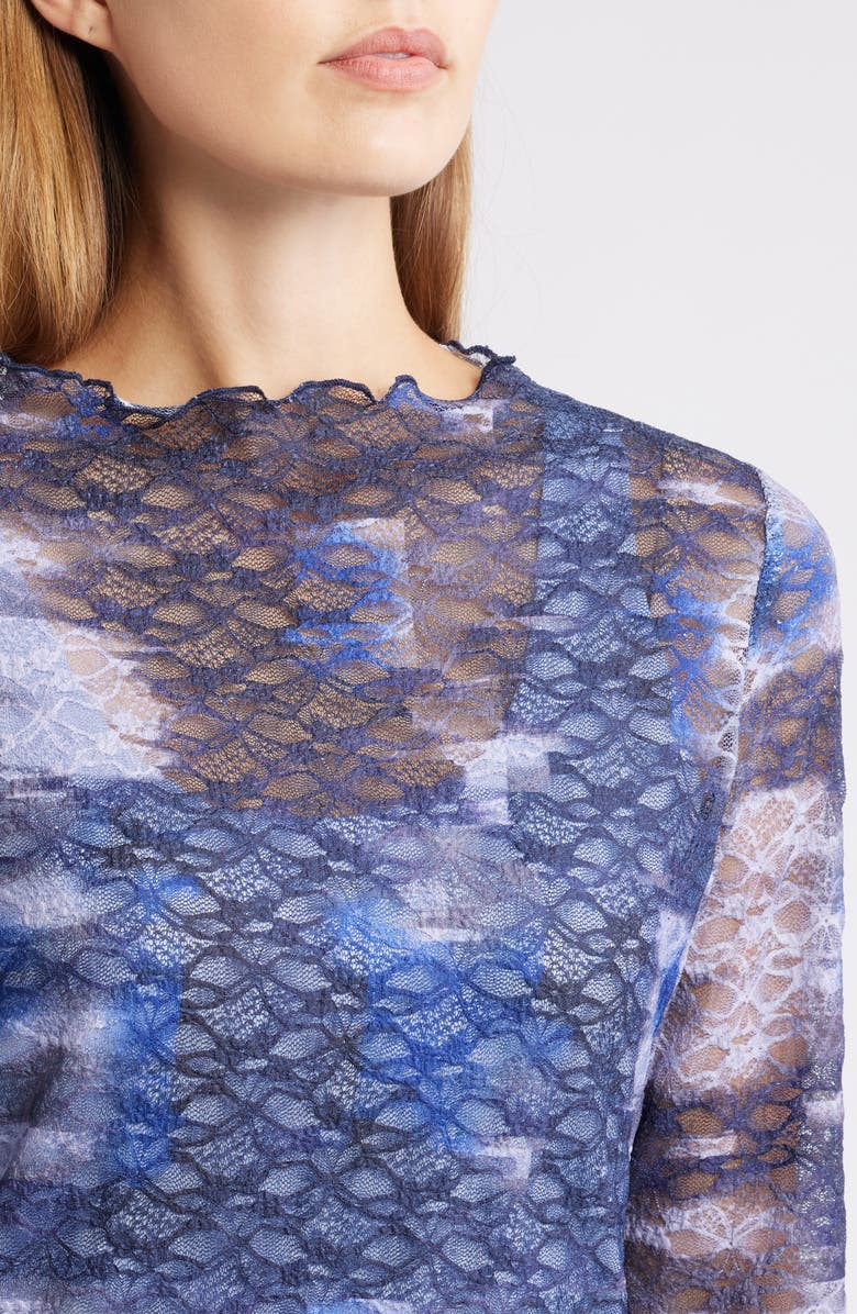 CITY BLUES Stretch Mesh Top, Alternate, color, Midnight