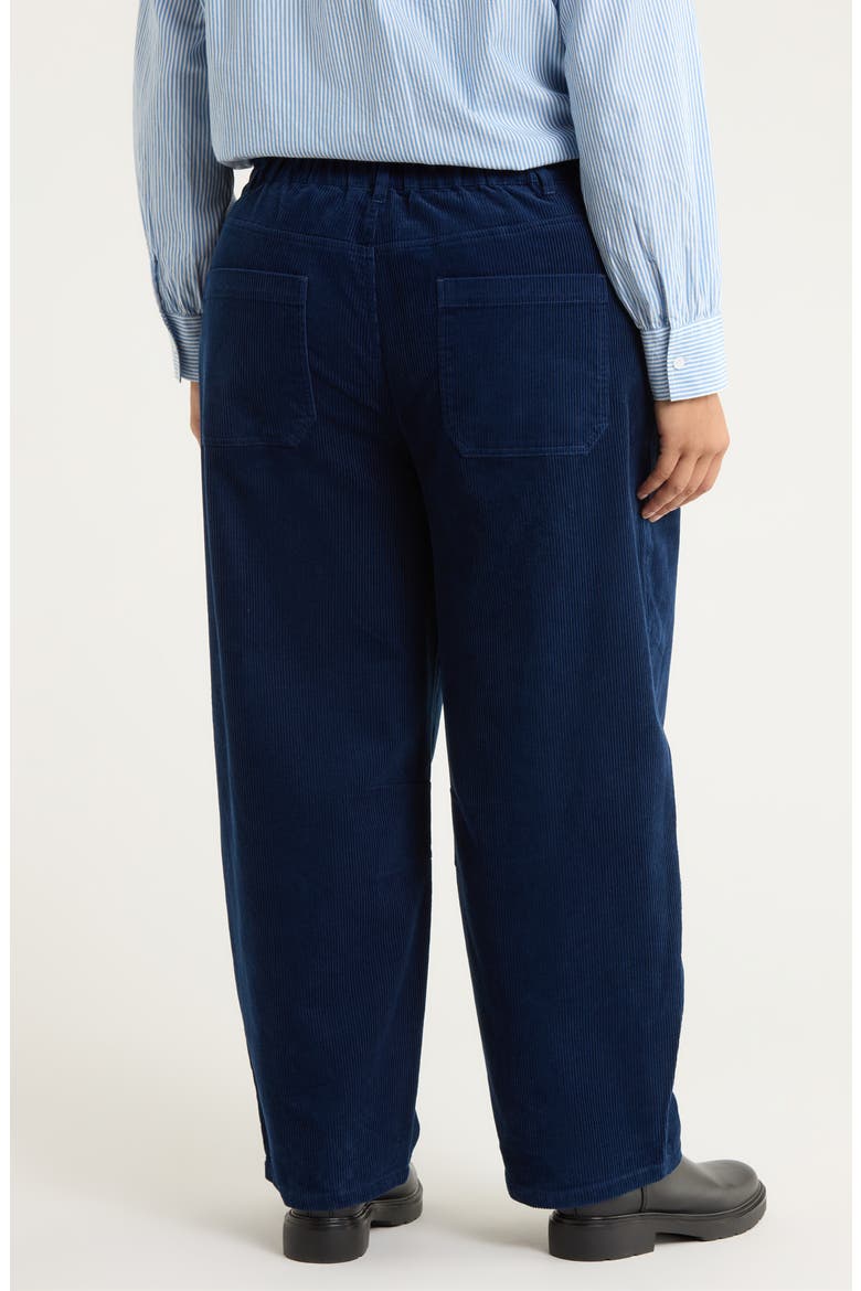 Avens Organic Cotton Corduroy Crop Barrel Leg Pants, Alternate, color, SEA CAVE