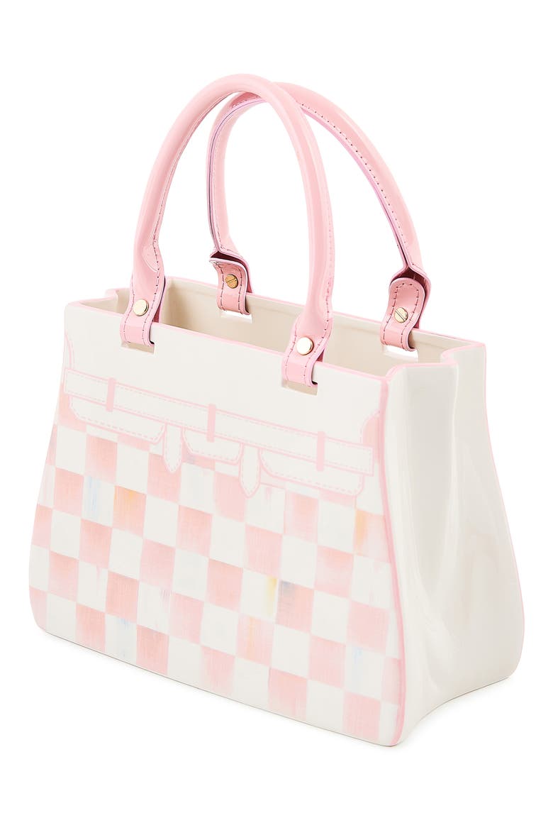 Rosy Check Doodles Handbag Vase, Alternate, color, ROSY