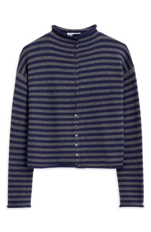 Alex Mill Taylor Striped Cardigan In Cotton Cashmere In Blue
