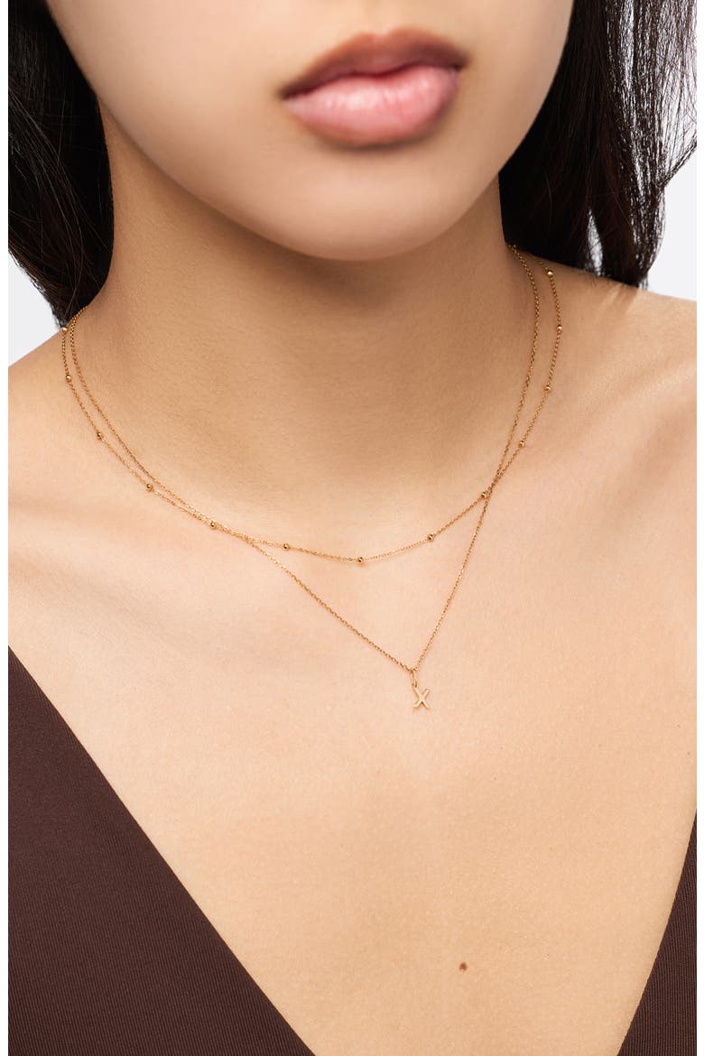Letter Necklace - Gold Letter Necklace, Alternate, color, O