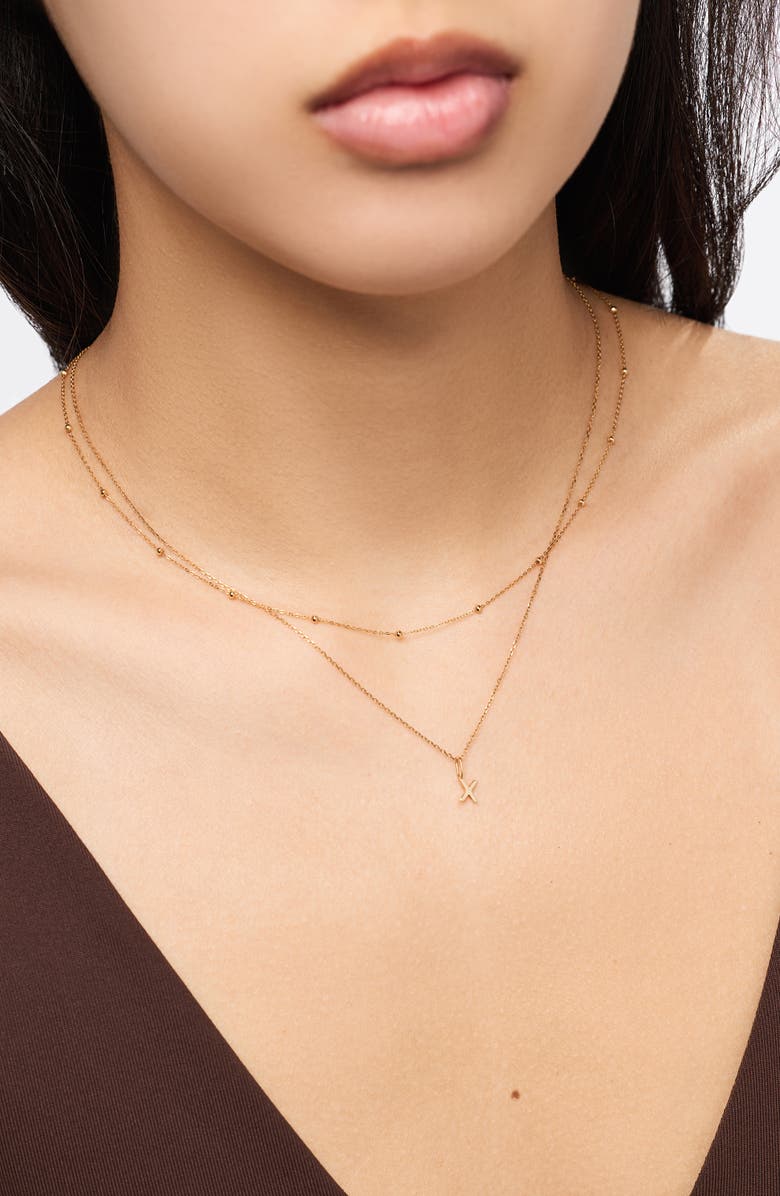 Ana Luisa Letter Necklace - Gold Letter Necklace, Alternate, color, V