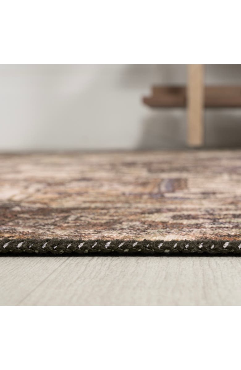 JONATHAN Y Chapell Chenille Traditional Medallion Machine-Washable Area Rug, Alternate, color, Black/Terra