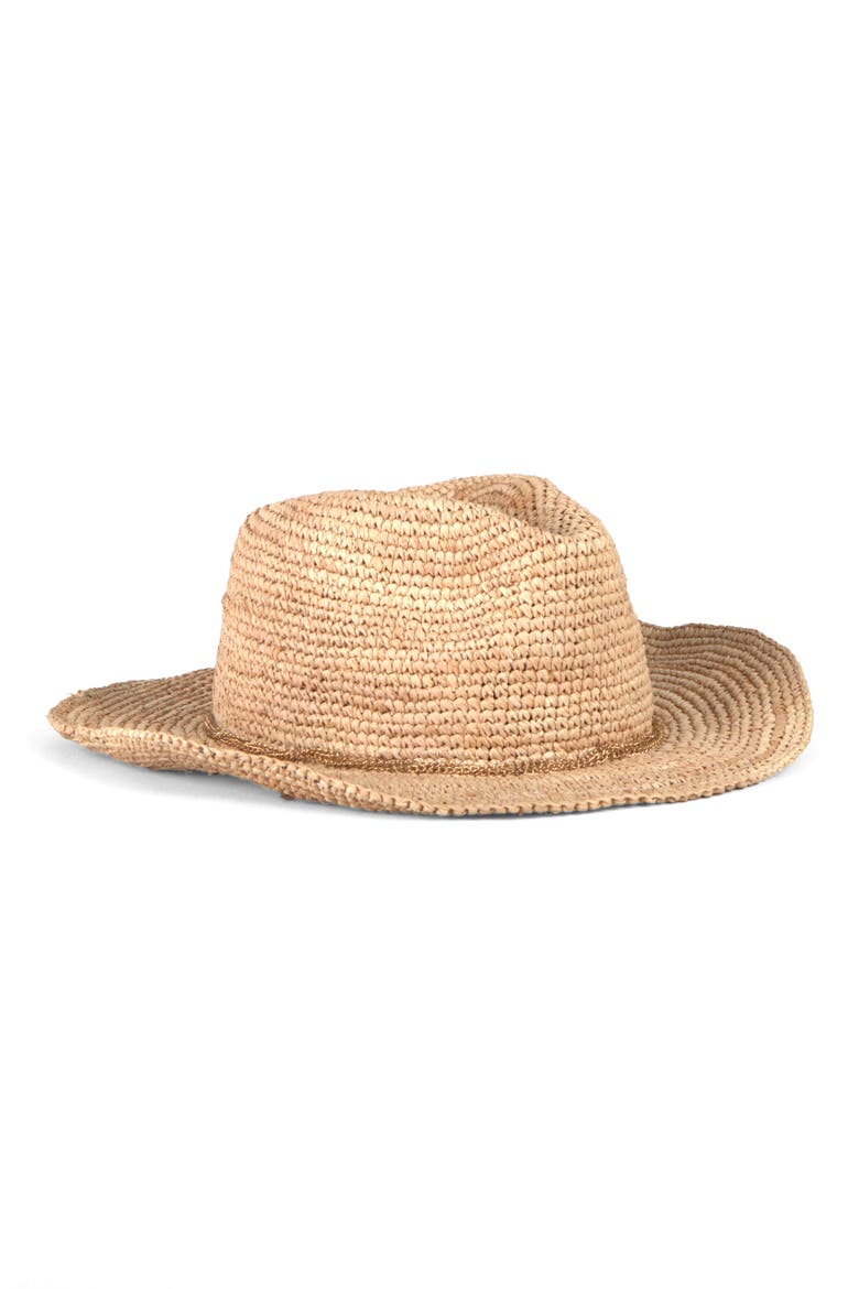 Winona Raffia Cowboy Hat, Main, color, CAMEL