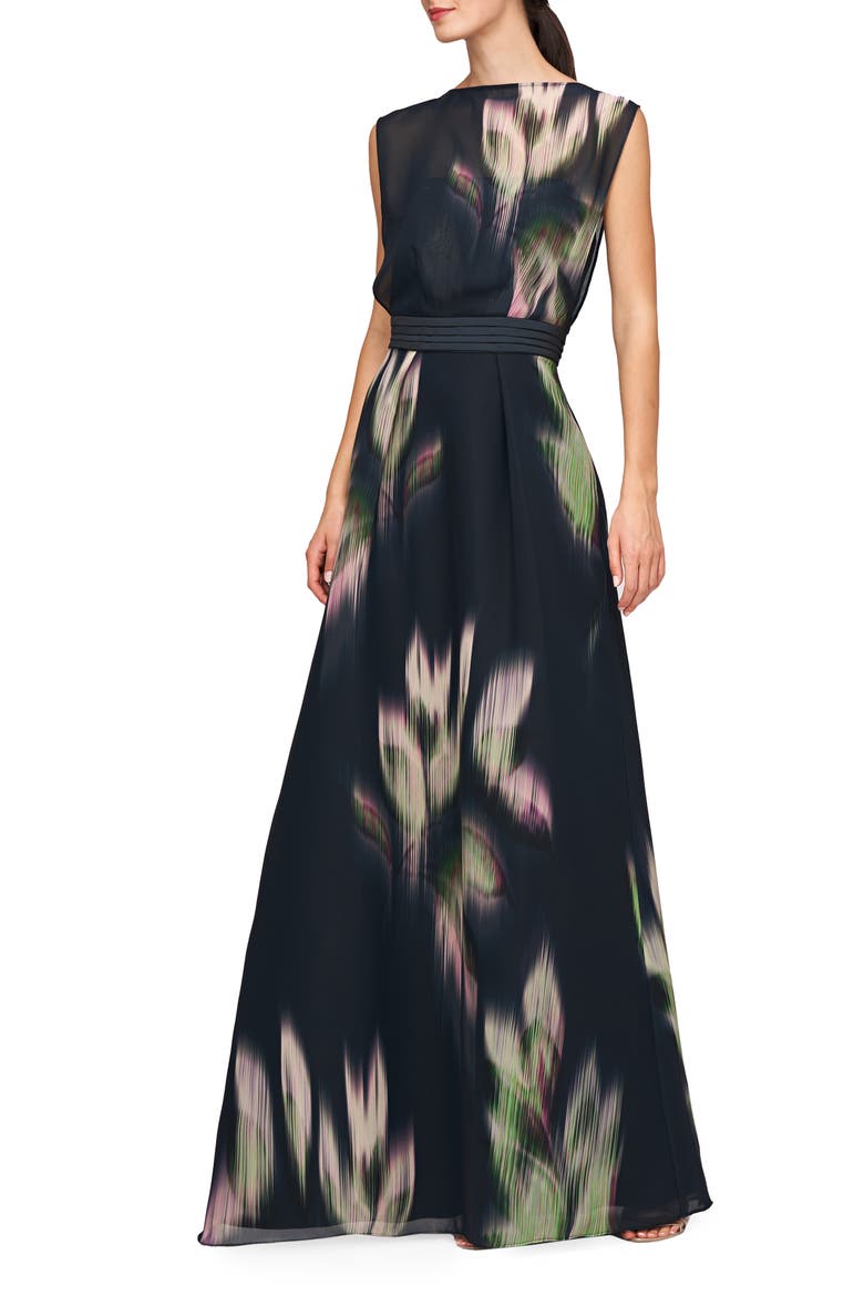 Tess A-Line Gown, Alternate, color, BLACKGREEN